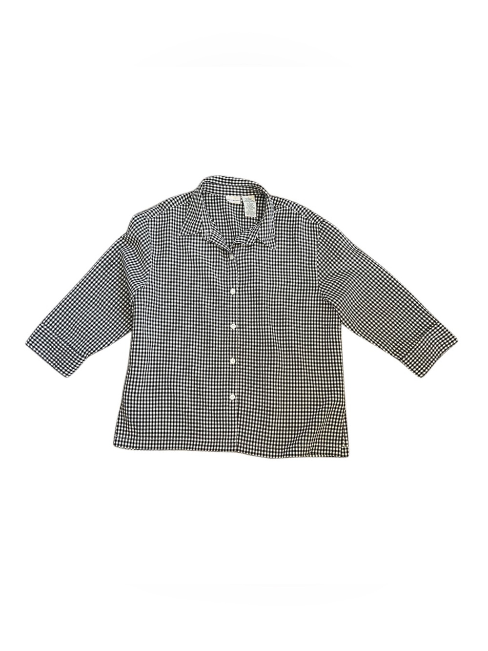 Vintage B&W Gingham Blouse